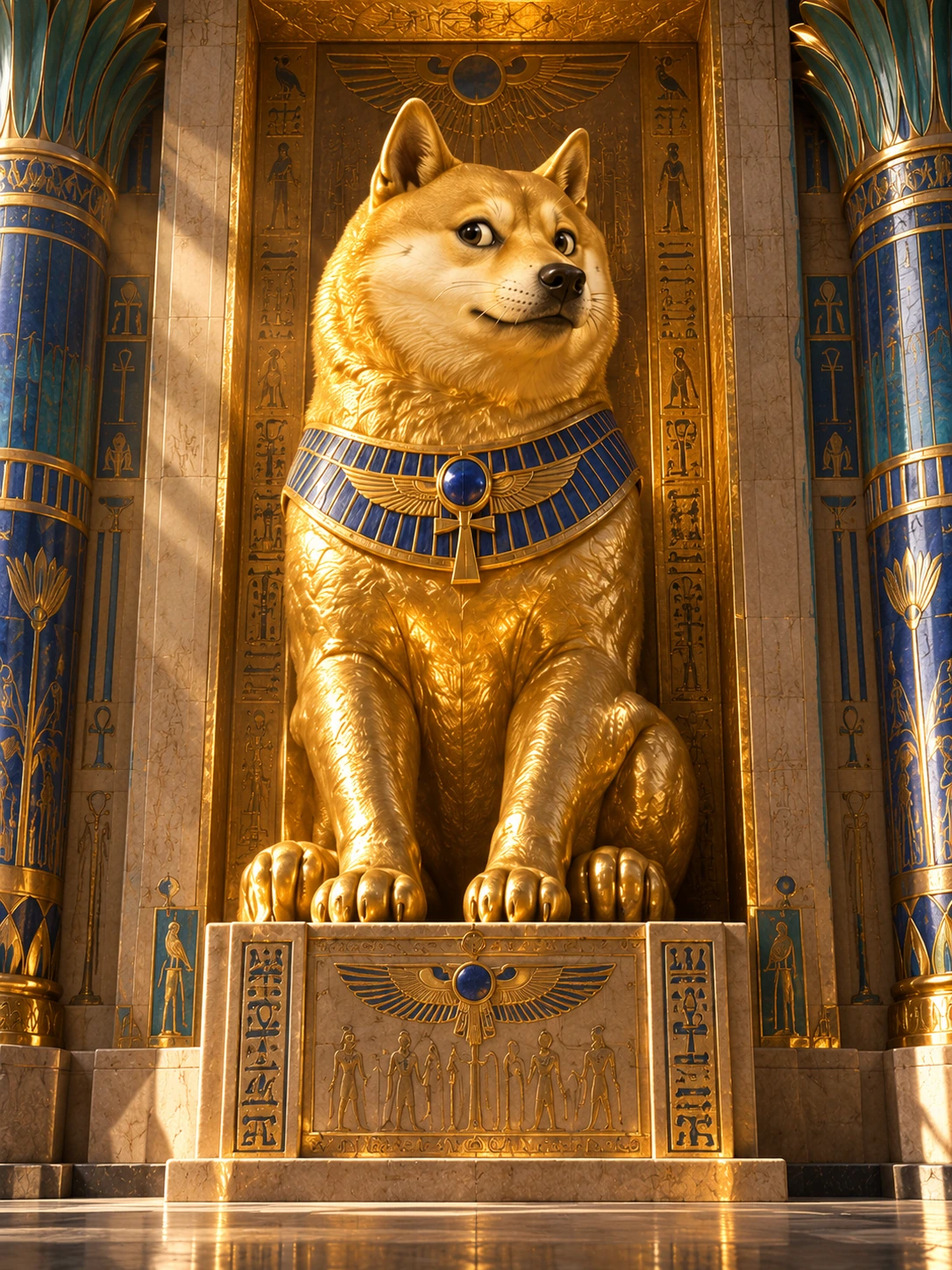 Golden dog monument